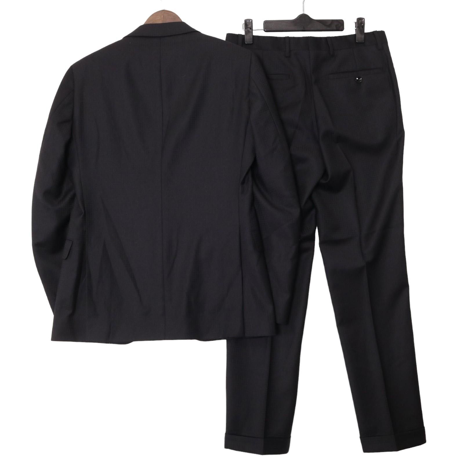 PAOLONI BLACK LABEL パオローニ　スーツ　ブラック  44＊ PAOLONI BLACK LABEL パオローニ スーツ ブラック 44＊ - メルカリ