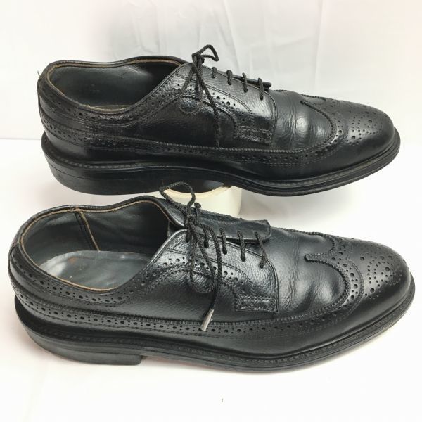 80s-90s? USA製 Vintage/ビンテージ【9.5E 27.0-27.5〈黒/BLACK/ブラック】ロングウイングチップ ビジネスシューズ  メーカー名不明 管NO.ZC-177 #BUZZBERG - メルカリ