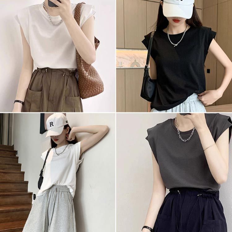 Tシャツ レディース 夏 半袖 ブラウス トップス カットソー インナー プルオーバー 綿混 コットン混 ノースリーブ ドルマンスリーブ フレンチスリ Tシャツ レディース 夏 半袖 ブラウス トップス カットソー
