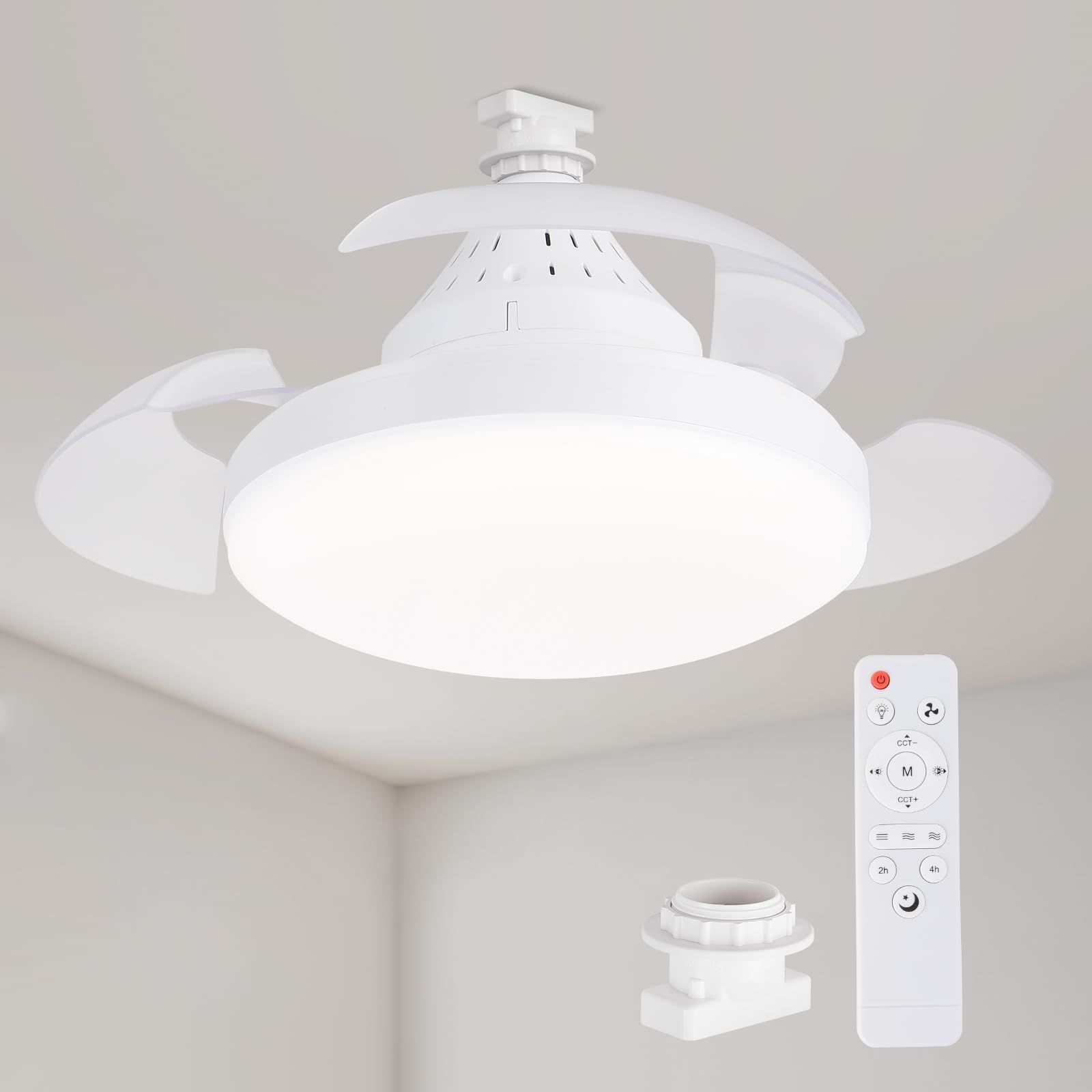 ファン付き照明 省エネ50W E26口金 5000lm シーリングファンライト 無