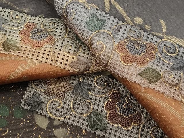 ［3417］訪問着 中国三大刺繍 汕頭刺繍 スワトウ 正絹 着物 袷 3417］訪問着 中国三大刺繍 汕頭刺繍 スワトウ 正絹 着物 袷