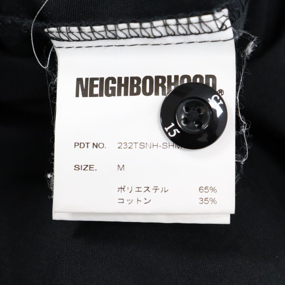 NEIGHBORHOOD ネイバーフッド 23AW CLASSIC WORK SHIRT LS ワッペン付 バックプリント クロップドワーク長袖シャツ 232TSNH-SHM01 ブラック NEIGHBORHOOD (ネイバーフッド) 23AW CLASSIC WORK SHIRT LS ワッペン