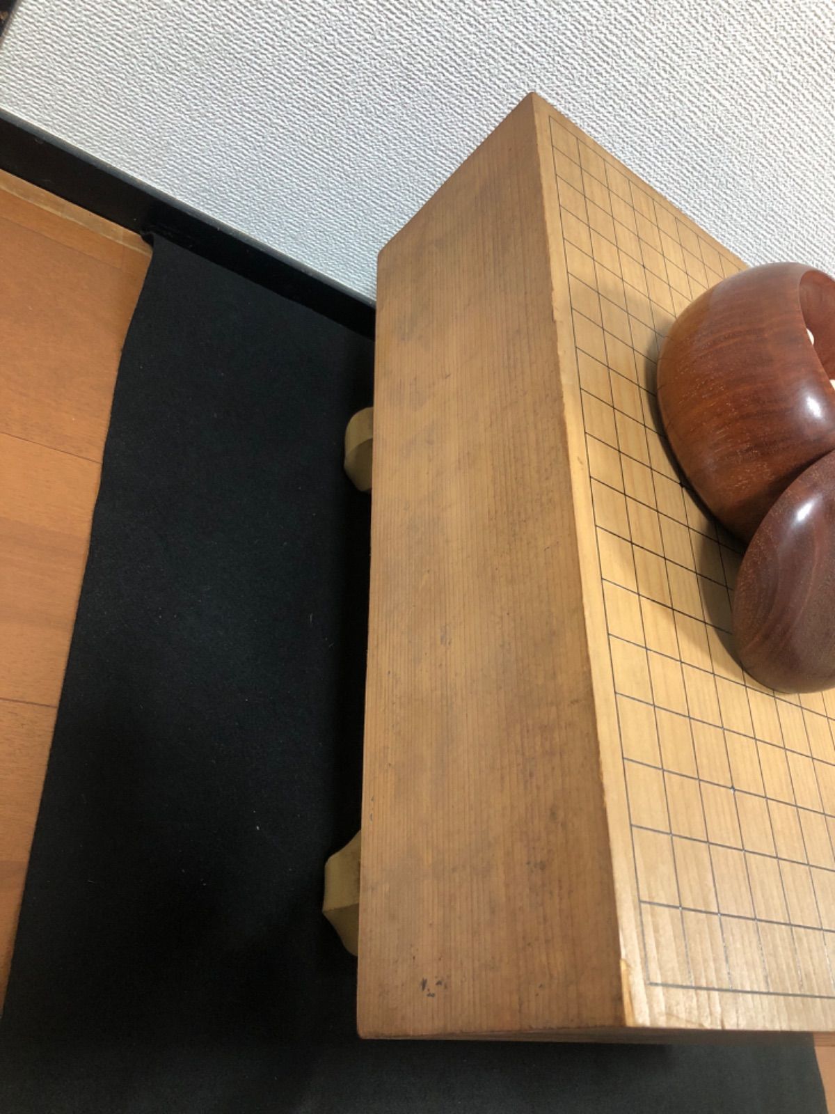 囲碁セット 5寸脚付き碁盤(縦約46×横約 42cm)樹脂製