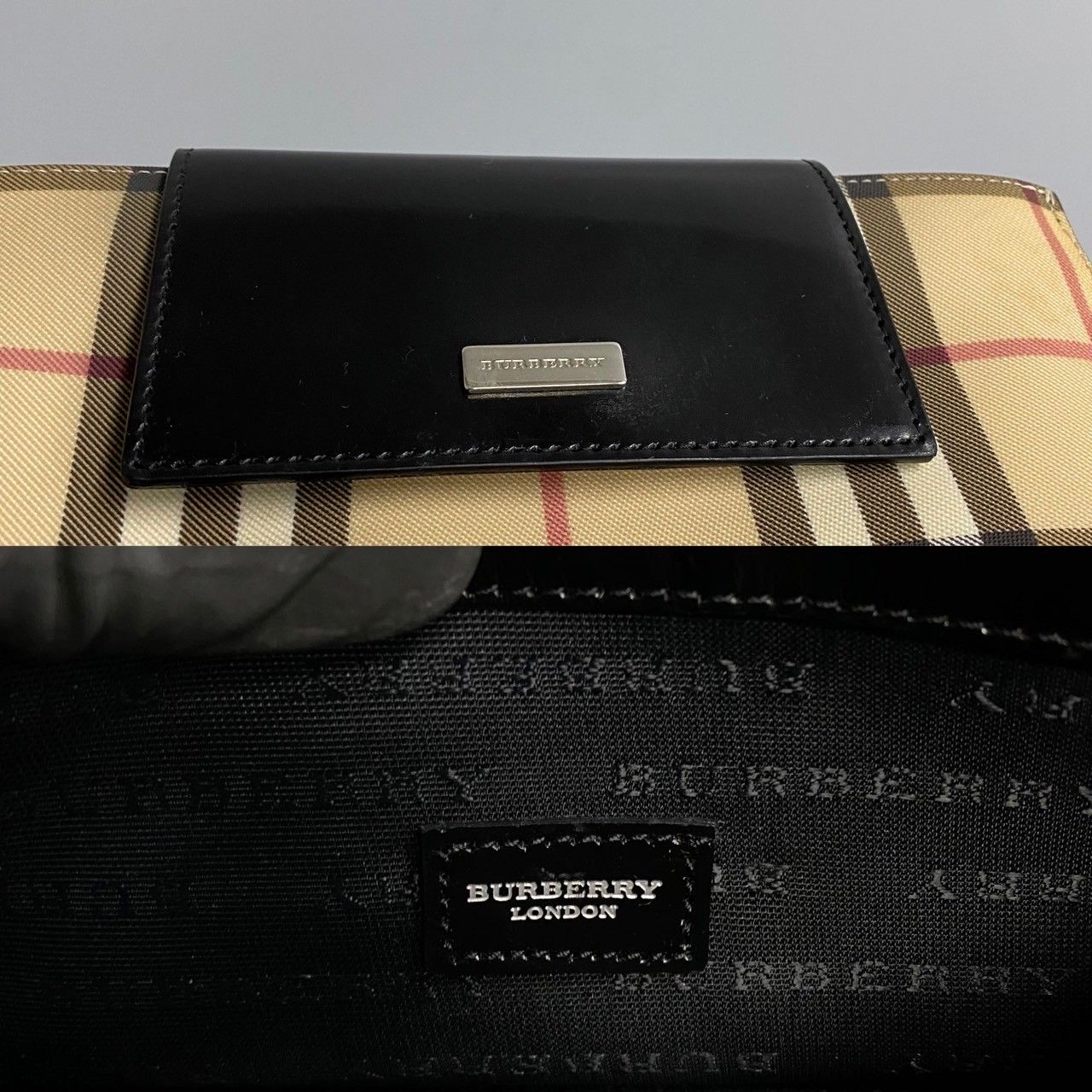 美品 希少品 BURBERRY バーバリー ノバチェック 柄 ロゴ 金具 レザー 本革 ミニ ショルダーバッグ ポシェット サコッシュ ブラック  20343 - メルカリ