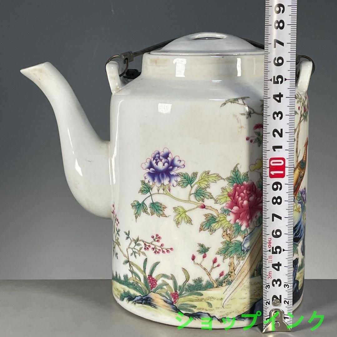 粉彩富貴吉祥図提梁壺 茶壺 茶道具 景徳鎮 陶磁器 装飾品 工芸品美術品 置物 粉彩富貴吉祥図提梁壺 茶壺 茶道具 景徳鎮 陶磁器 装飾品 工芸品