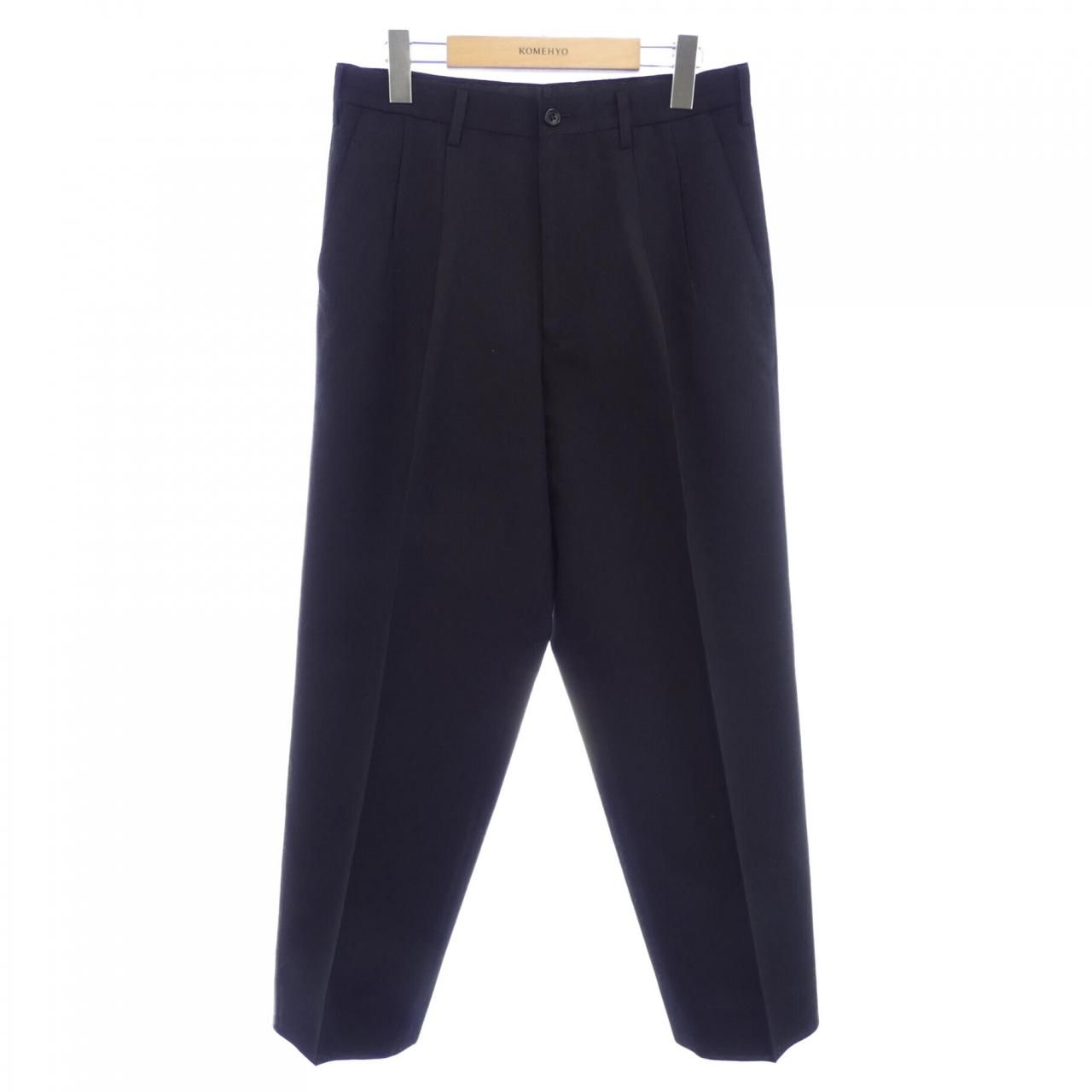 ワイズフォーメン パンツ ワイズフォーメンY's for men ウールギャバテーパードパンツ 黒M