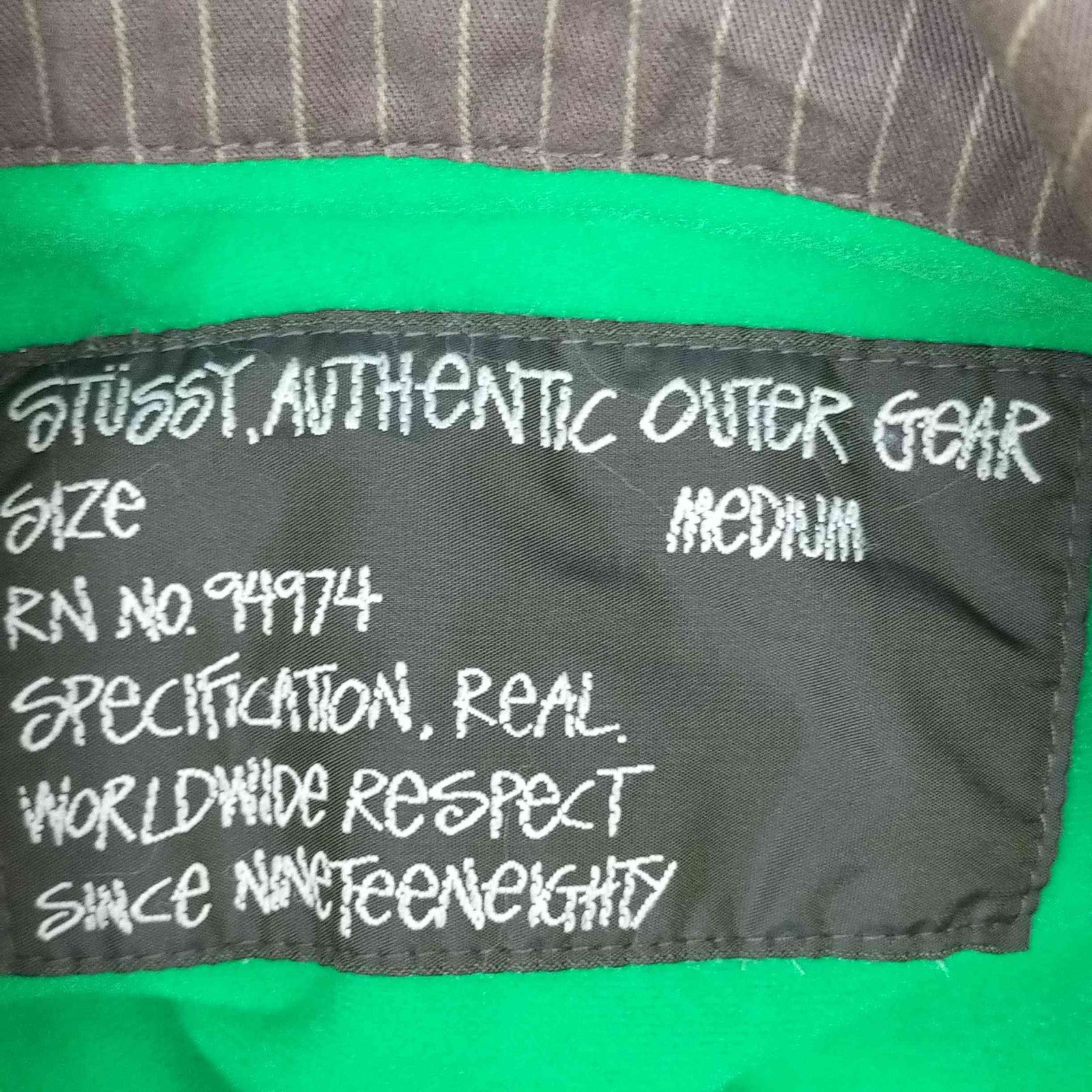 Stussy Authentic Outer Gear Jacket 裏フリースフードフードなし