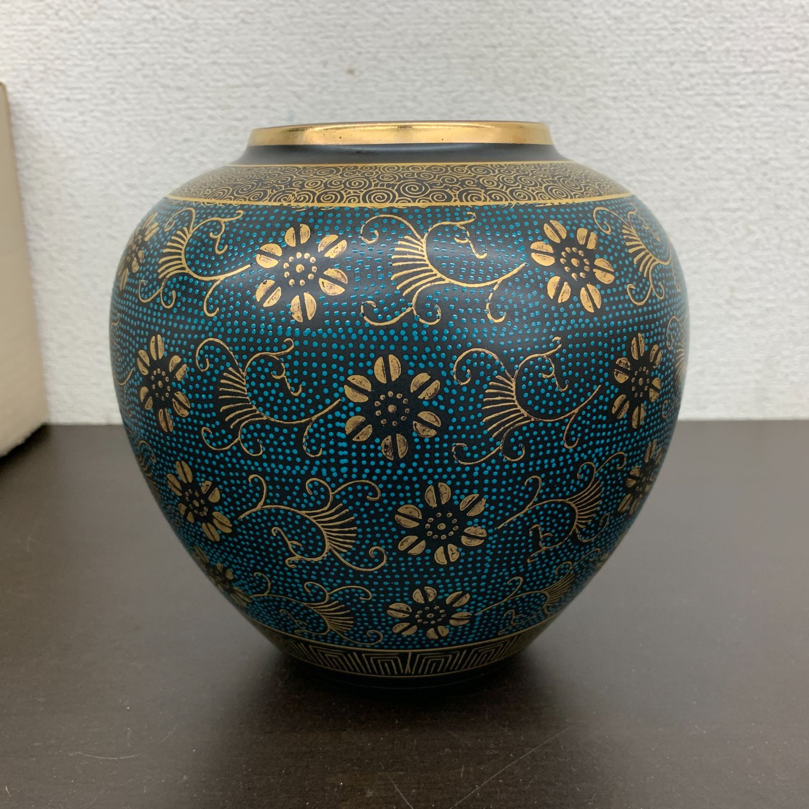 九谷焼  花瓶  壺  秀山作  青粒鉄仙  特大 仏壇用花瓶・お盆用花瓶 九谷焼 青粒鉄仙 (一対) | 仏壇・仏具