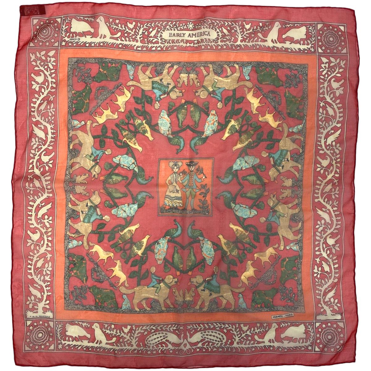 エルメス HERMES プチカレ EARLY AMERICA 古き良きアメリカ 動物柄  