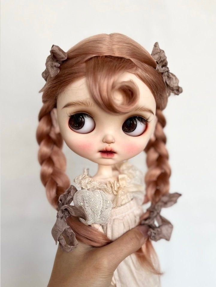 ブライス　モヘアウィッグ　ウィッグ　海外作家様　ピンク色 ブライス ウィッグ モヘアウィッグ 海外作家 ツインテール