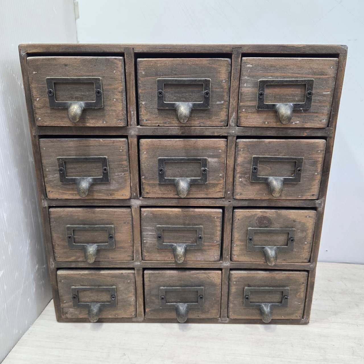 S96681  収納棚 木製 小物入れ 薬入れ 古道具 小引き出し S96681 収納棚 木製 小物入れ 薬入れ 古道具 小引き出し
