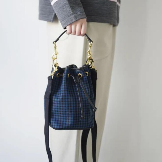 BRADY | ELY navy gingham x black | LOCHCARRON WOOL CHECK ブレディ ショルダーバッグ ネイビー ギンガム 25AW