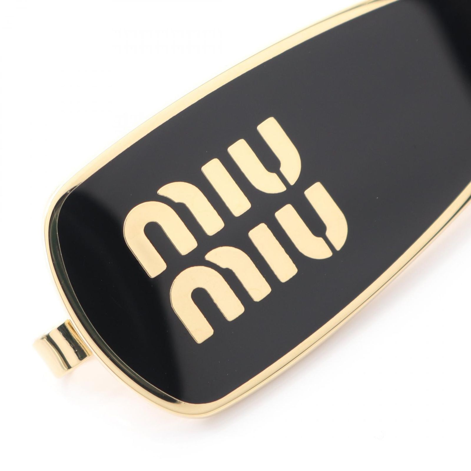 miu miu ブラック ヘアピン バレッタ MIUMIU ミュウミュウ バレッタ 5JF091 2DNL レディース