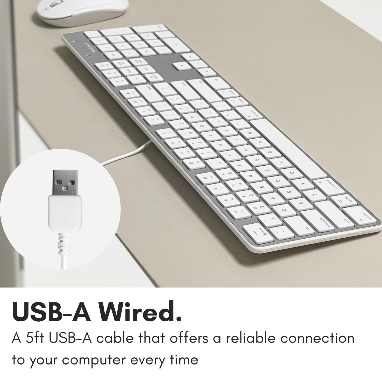 迅速発送】Macally 超薄型 USB A 有線キーボード テンキー付き Apple 