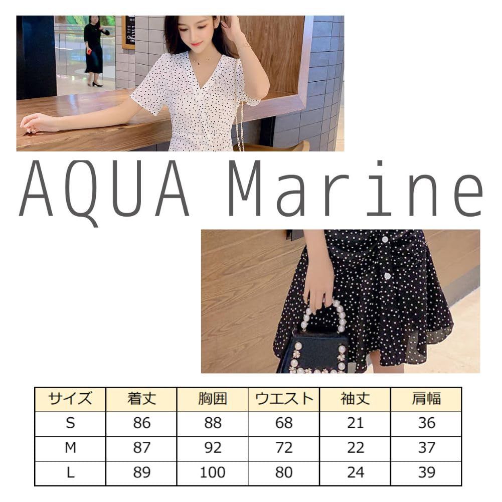 AQUA Marine] シフォン ミニワンピース レディース ドット柄