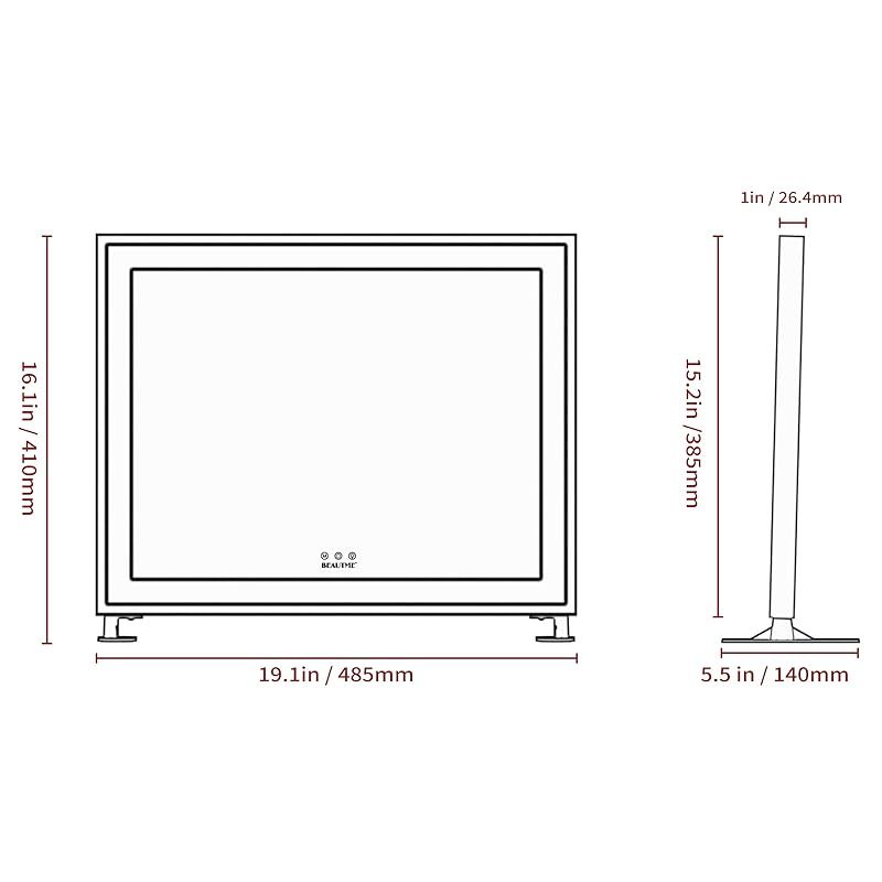 ANYHI 女優ミラー 卓上 ハリウッドミラー壁掛け ライト付きLED化粧鏡 3つのライトモード 調節 な明るさ 10倍拡大鏡 48 5 x 41 cm 銀 1