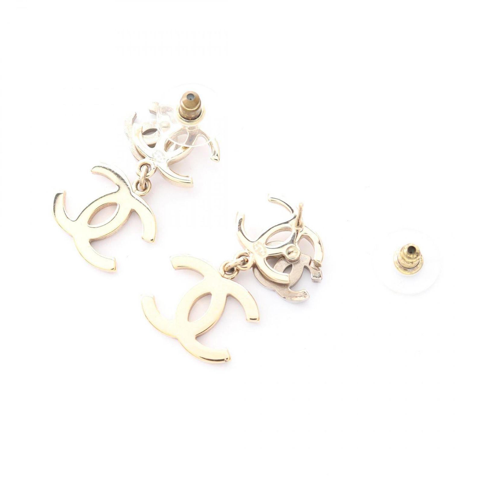 シャネル CHANEL ピアス ココマーク B21|A GP ゴールドメッキ ステンレススチール ココマークメタルピアス レディース Used A