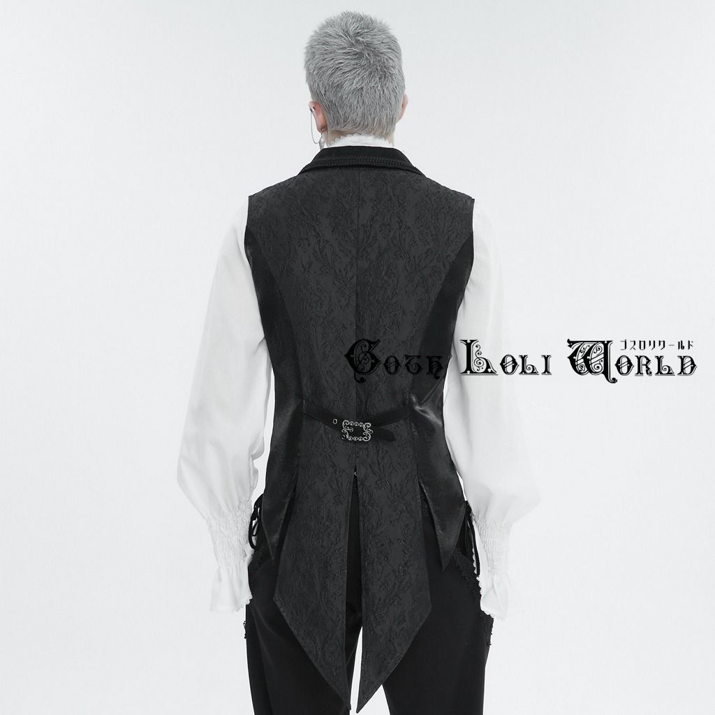 ゴスロリワールド WT07601 ゴシックファッション 貴族風ゴージャス燕尾 ベスト ブラック ゴシック ビジュアル系 ヴィジュアル系 V系 メンズ サブカル ライブ衣装 ゴスロリワールド WT07601 ゴシックファッション 貴族風