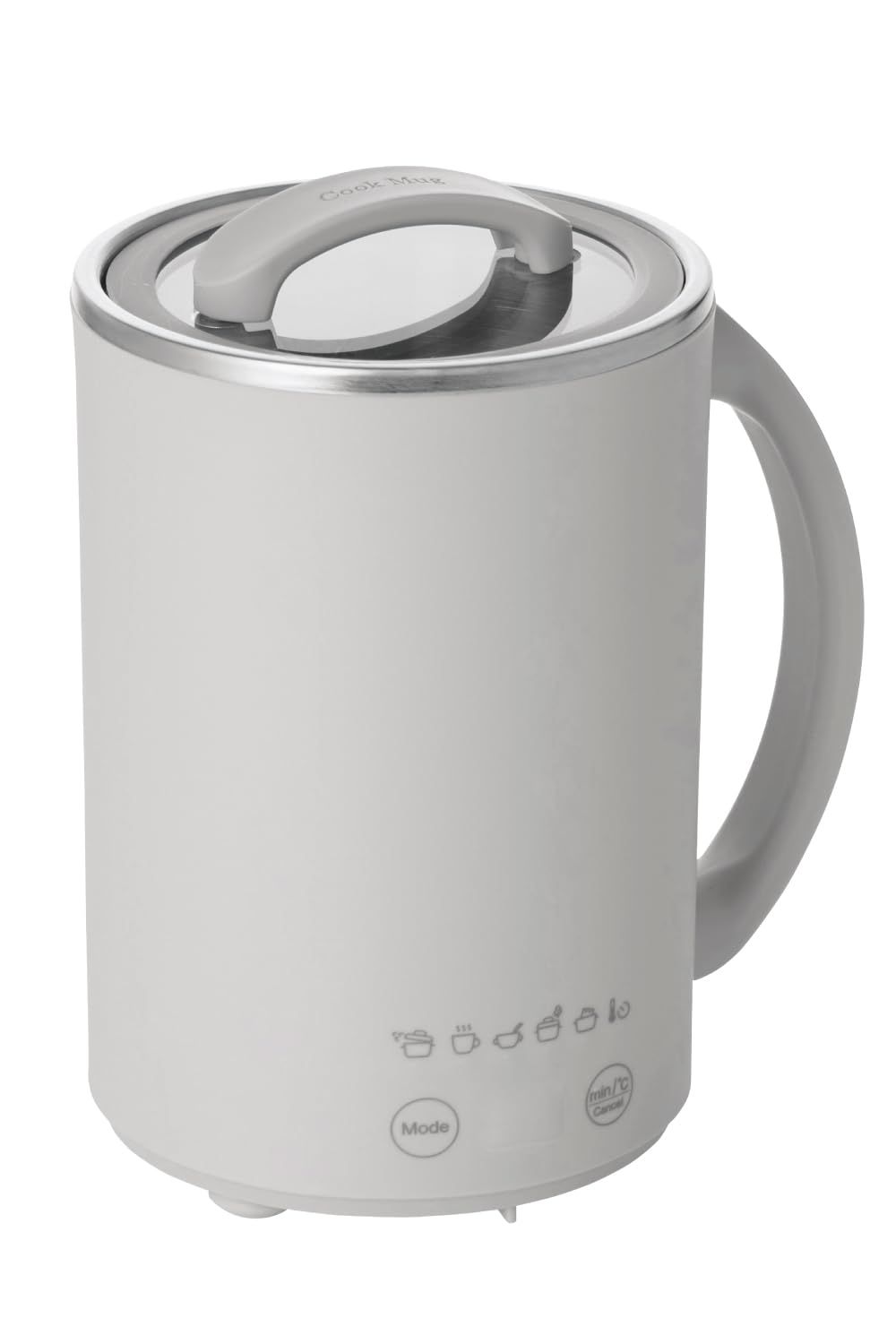 エレコム マグカップ型電気なべ 電気ケトル 500mL クックマグ 【 沸かす 煮込む 保温 スープ レトルト 手動 】6モード Cook Mug plus ケーブル長1.5m グレー HAC-LEP01GY [グレー]