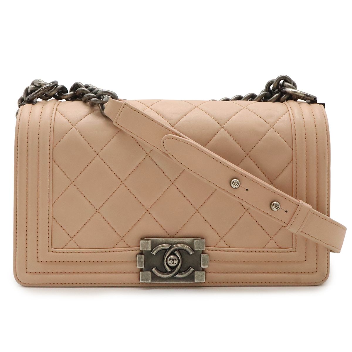 【美品】 シャネル ボーイシャネル　マトラッセ　ラムスキン　チェーン ショルダー シャネル CHANEL シャネル ボーイシャネル ラムスキン チェーン
