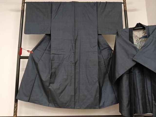 平和屋着物男性 本場大島紬 アンサンブル 100亀甲 総詰め 正絹