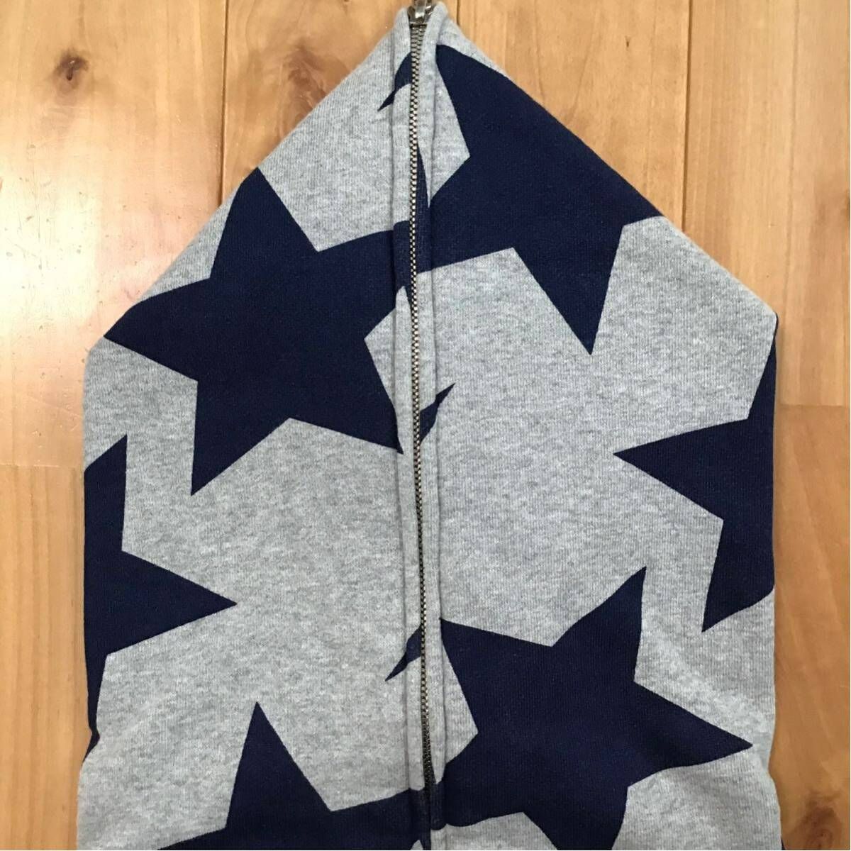 BAPE スター パーカー Lサイズ グレー × ネイビー a bathing ape BAPE 