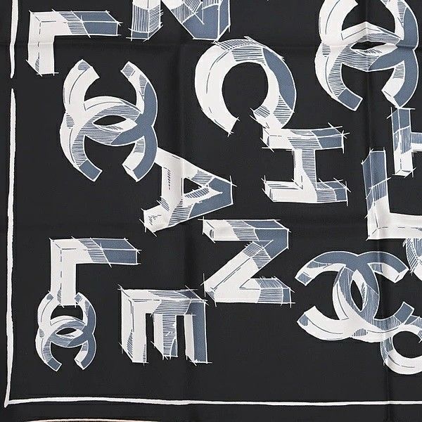 シャネル ココマーク ロゴ シルク 大判 ストール スカーフ 絵画