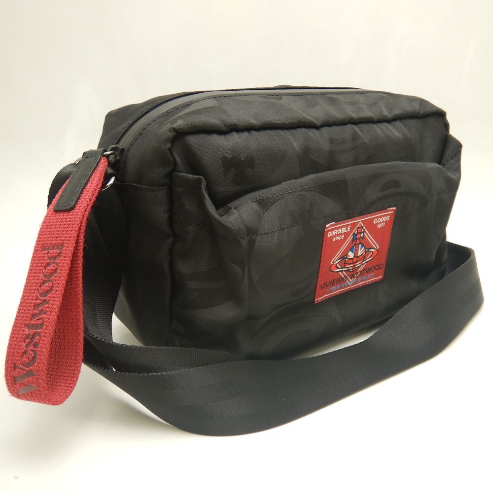 ヴィヴィアンウエストウッド チェッカーORB ドラム型ショルダーバッグ　ブラック Vivienne Westwood ACCESSORIES（ヴィヴィアンウエストウッド