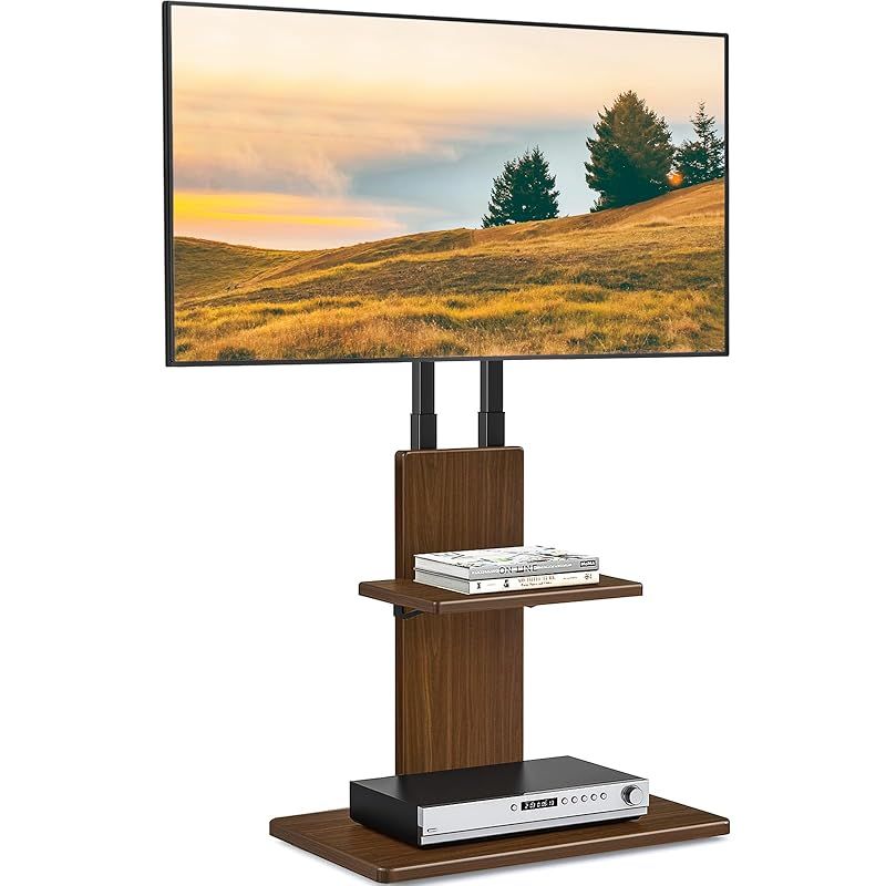 Rfiver テレビスタンド 壁寄せ tvスタンド tv stand 32 70インチ対応 テレビスタンド ロータイプ 耐荷重45kg 12段階高さ調節 左右回転25° VESA100 100 600 400 家用 会社用 木目調 1