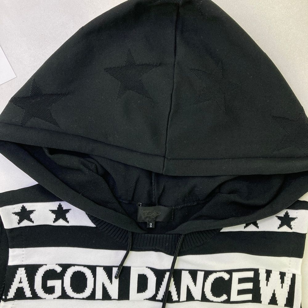 サイズ 2 DANCE WITH DRAGON ダンスウィズドラゴン フード付 ニットベスト チビドラ ブラック系 240101530058 ゴルフウェア レディース ストスト WHITEMONARCHHOTEL_COM