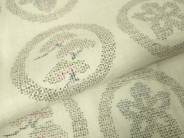 平和屋本店□極上 本場結城紬 重要無形文化財 100亀甲 吉祥丸文 逸品