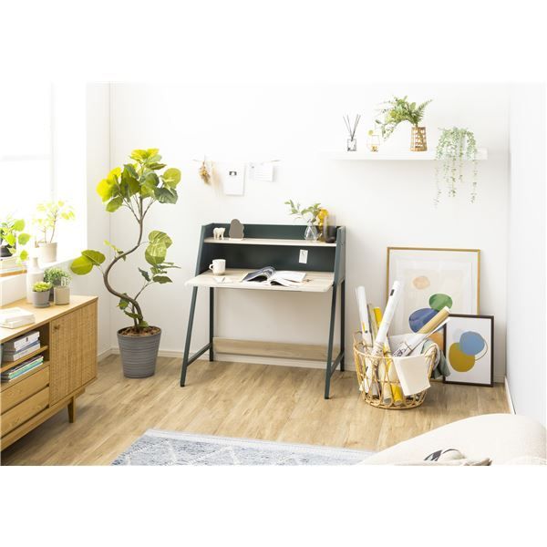 パソコンデスク 幅約100cm 棚付 ライトグレー スチールフレーム アジャスター付き コンパクトデスク ライナデスク 組立品 代引不可 MARWIL-DEMENAGEMENTS_CH