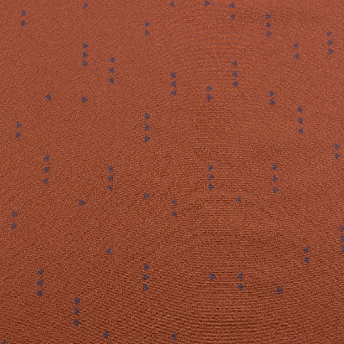 反物 秀品 小紋 幾何学 オレンジ 正絹