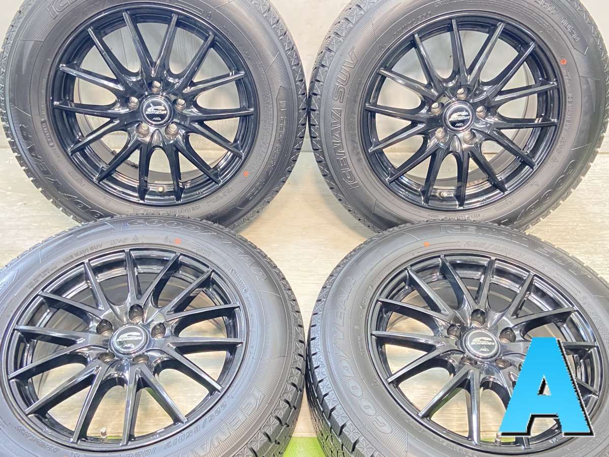 225/65R17  nグッドイヤー アイスナビ SUV n　 SCHNEDER n17x7.0 48 114.3-5穴 n中古タイヤ スタッドレスタイヤ ホイールセット 4本セットn w17240619600