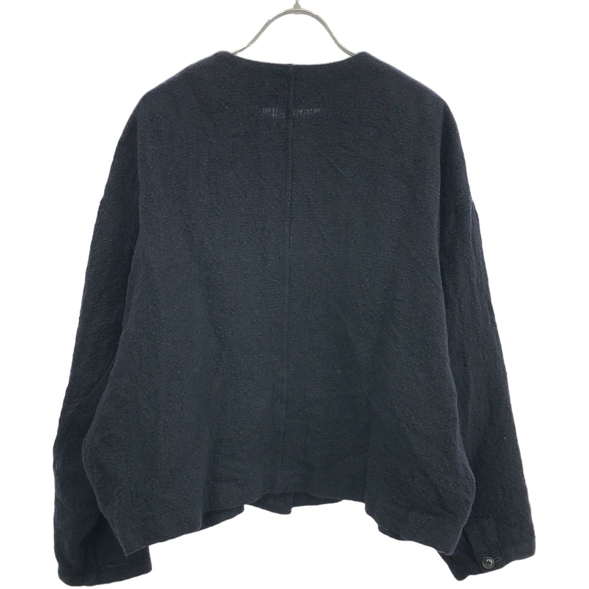 かぐれ　クルーネックジャケット　美品　24AW kagure かぐれ 24AW ウールリネンクルーネックジャケット GA47-27S004