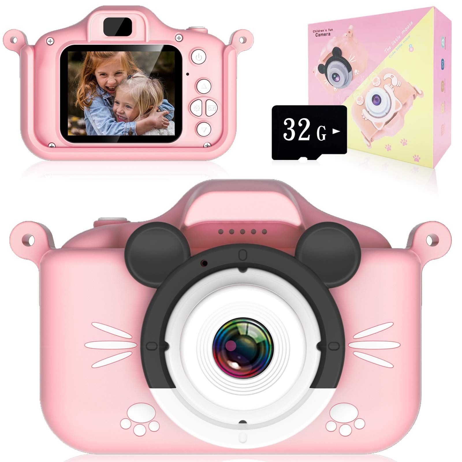 子供用カメラ キッズカメラ トイカメラ 8倍ズーム 自撮可能 前後4000万画素 1080P HD 動画カメラ 32GBメモリーカード付き キッズデジカメ USB充電 デュアルレンズ 子どもデジタルカメラ 2.0インチIPS画面 子供の日 誕生日プレゼント 日