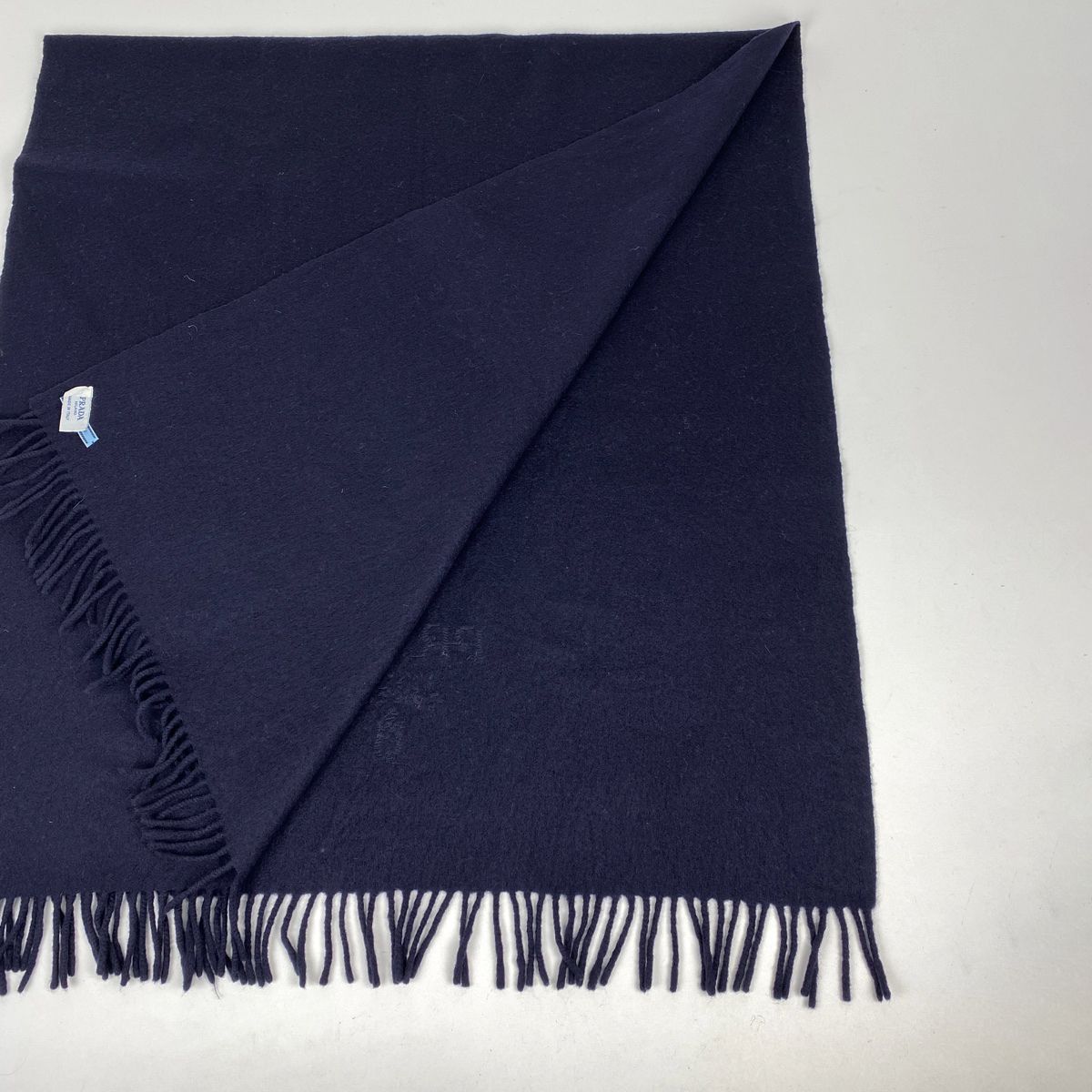 プラダ PRADA ロゴ ストール ビーズ マフラー ストール ウール レディース