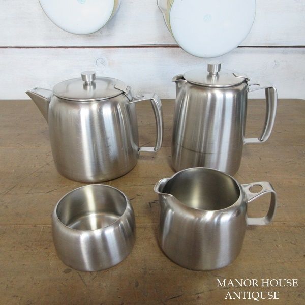 イギリス製 OLD HALL ホール コーヒー|ティーポット シュガー|クリーマー セット ヴィンテージ 英国 tableware 1495sc