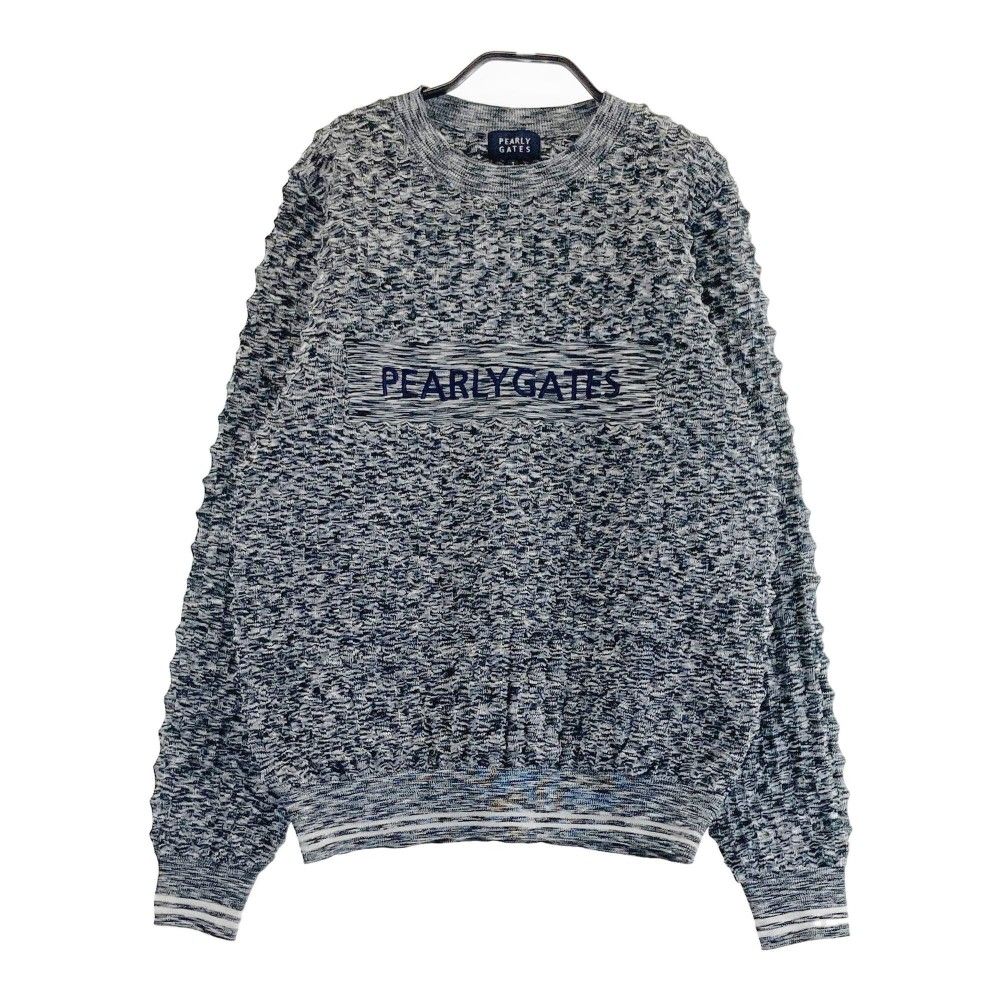 サイズ 1 PEARLY GATES パーリーゲイツ 2025年モデル ニットセーター 凸凹編み 総柄 グレー系 240101426608 ゴルフウェア レディース ストスト
