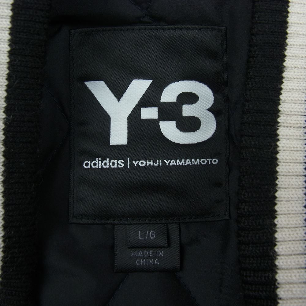 Y-3 Yohji Yamamoto ワイスリー ヨウジヤマモト FP8930 BOMBER JACKET フクネコ バックプリント ナイロン  スタジアム ボンバー ジャケット スタジャン ブラック系 L【中古】