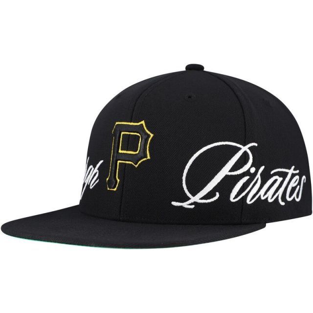【送料無料】 ミッチェル&ネス メンズ 帽子 アクセサリー Men's Mitchell & Ness Black Pittsburgh Pirates Just Don x MLB Lux Script Snapback Hat Pir Black