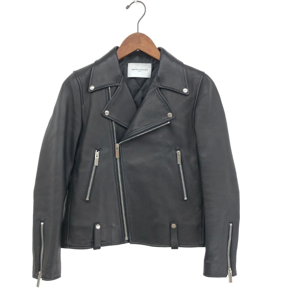 UNITED ARROWS ライダース　レザージャケット サイズ36 黒 UNITED ARROWS ライダースレザージャケット サイズ36 黒