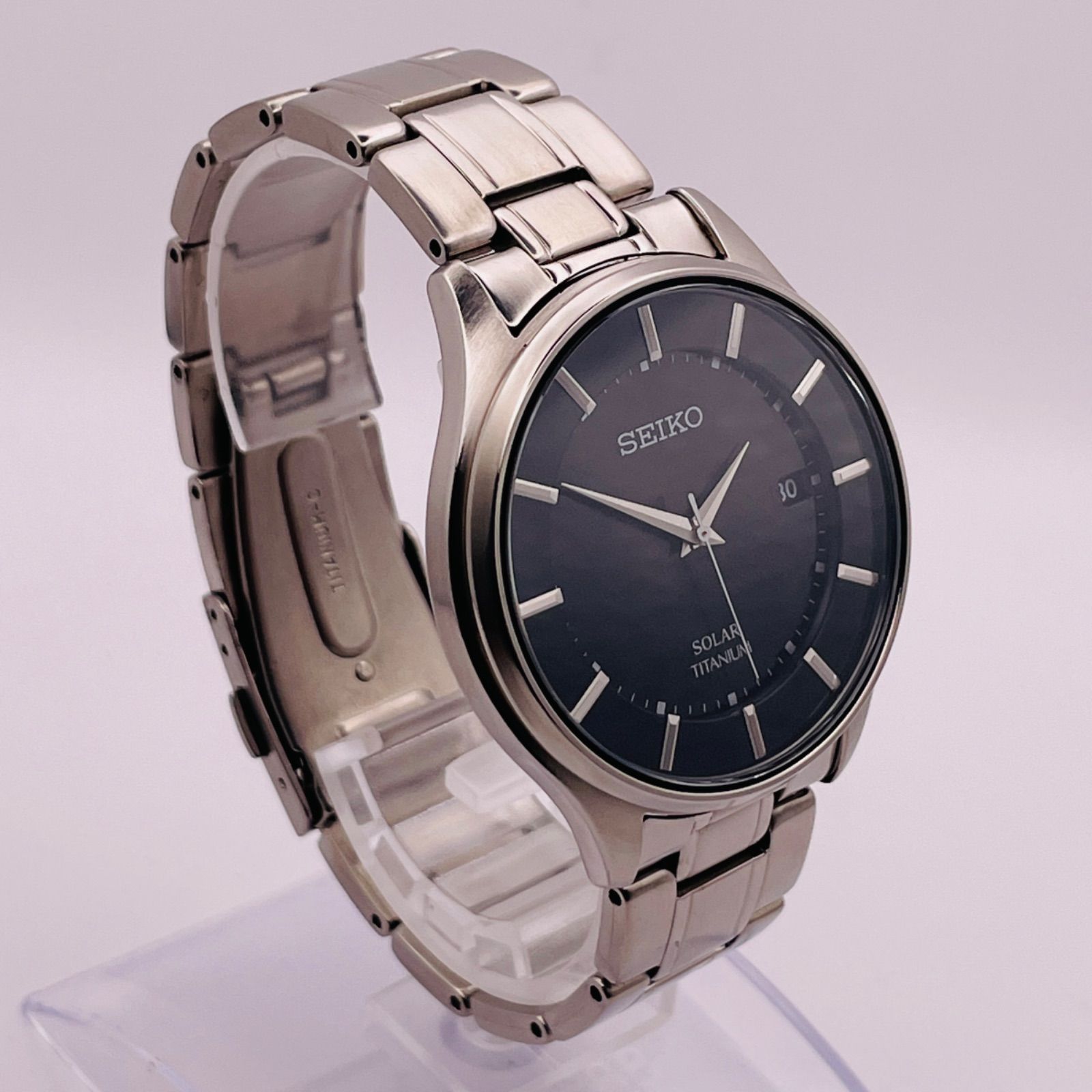 美品 SEIKO セイコー SOLAR TITANIUM 腕時計 SBTM001 7B22-0AD0 電波 