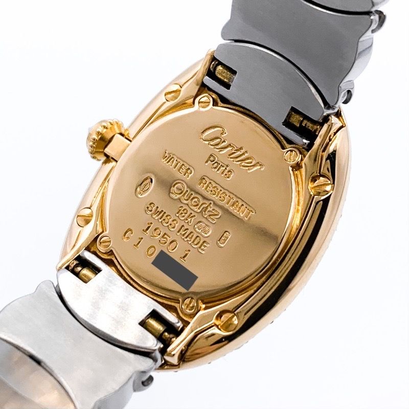 【仕上済】カルティエ ベニュワール K18 ベルエポック コンビ ダイヤ K18YG SS レディース 腕時計 CARTIER 時計