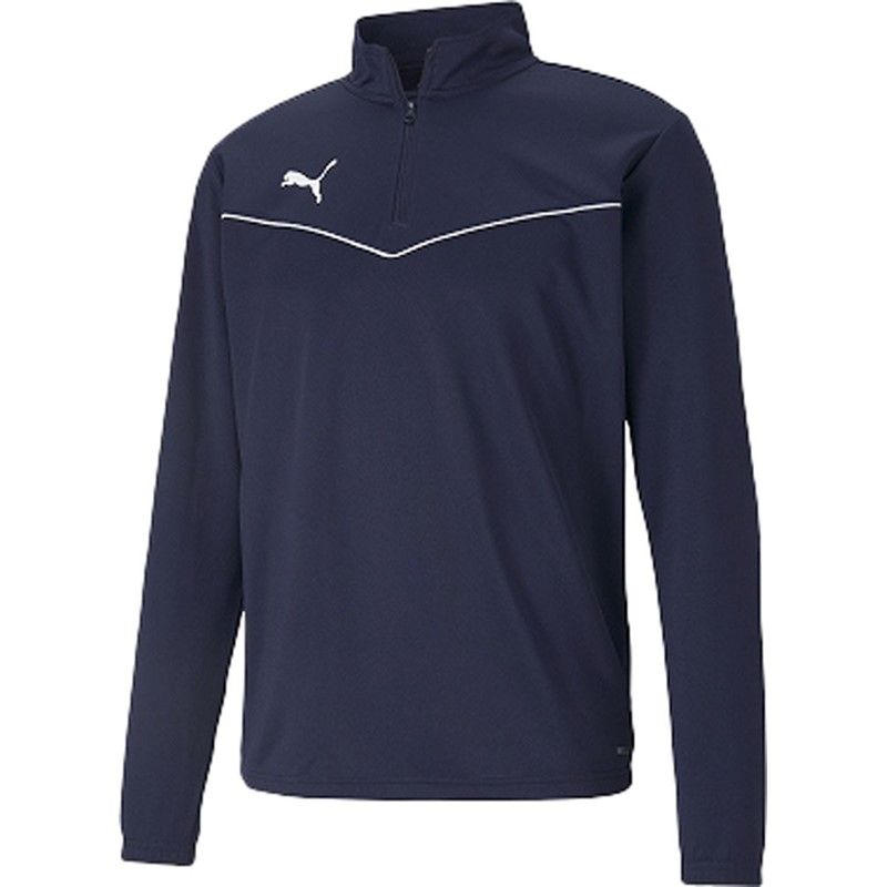 プーマ PUMA TEAMRISE 1/4 ジップトップ トレーニングシャツ (657643)、(06)ﾋﾟｰｺｰﾄ/Pﾎﾜｲﾄ
