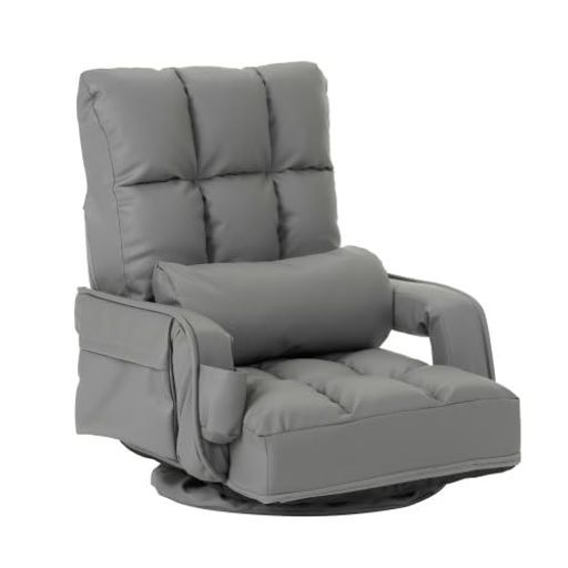 オーエスジェイ(OSJ)回転式座椅子肘掛けハイバック座いすリクライニング1人掛けソファーフロアソファーリラックスチェア折りたたみリクライニングチェアーファブリック座イスおしゃれ…