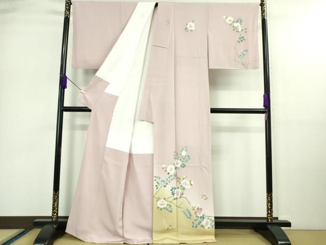 平和屋本店□極上 本加賀友禅作家 青木たか子 訪問着 彩華 石竹色地