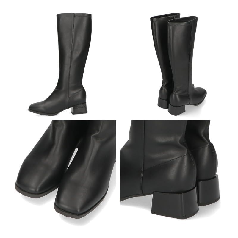 送料無料! オリエンタルトラフィック ロングブーツ ローヒール ミドルヒール 歩きやすい 疲れにくい 美脚効果 シンプル ファスナー付き 41502 BEIGE