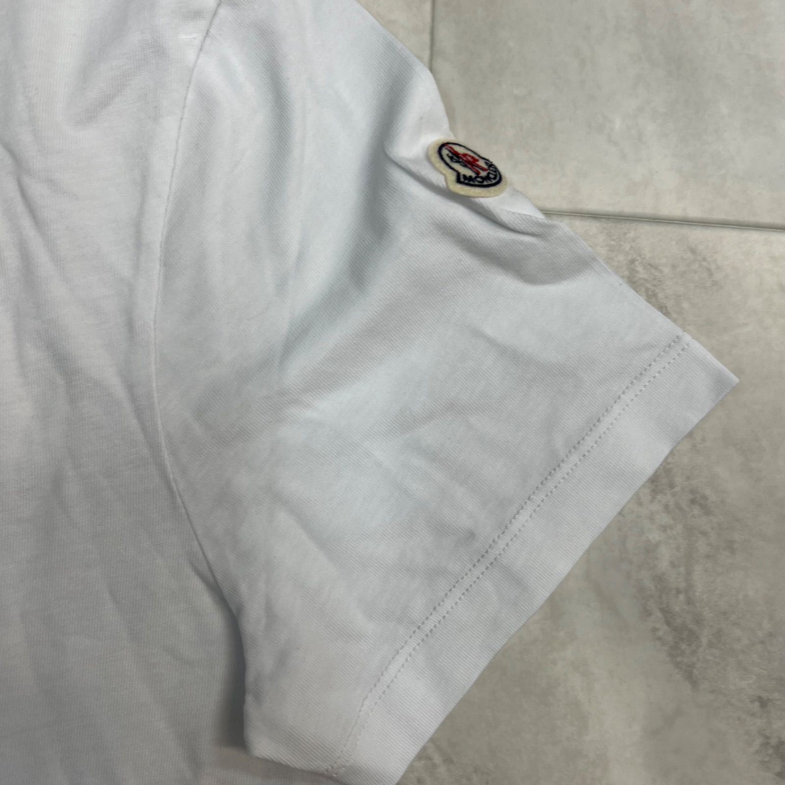 極美品】MONCLER Tシャツ 半袖 サイドロゴ 刺繍 ホワイト XL