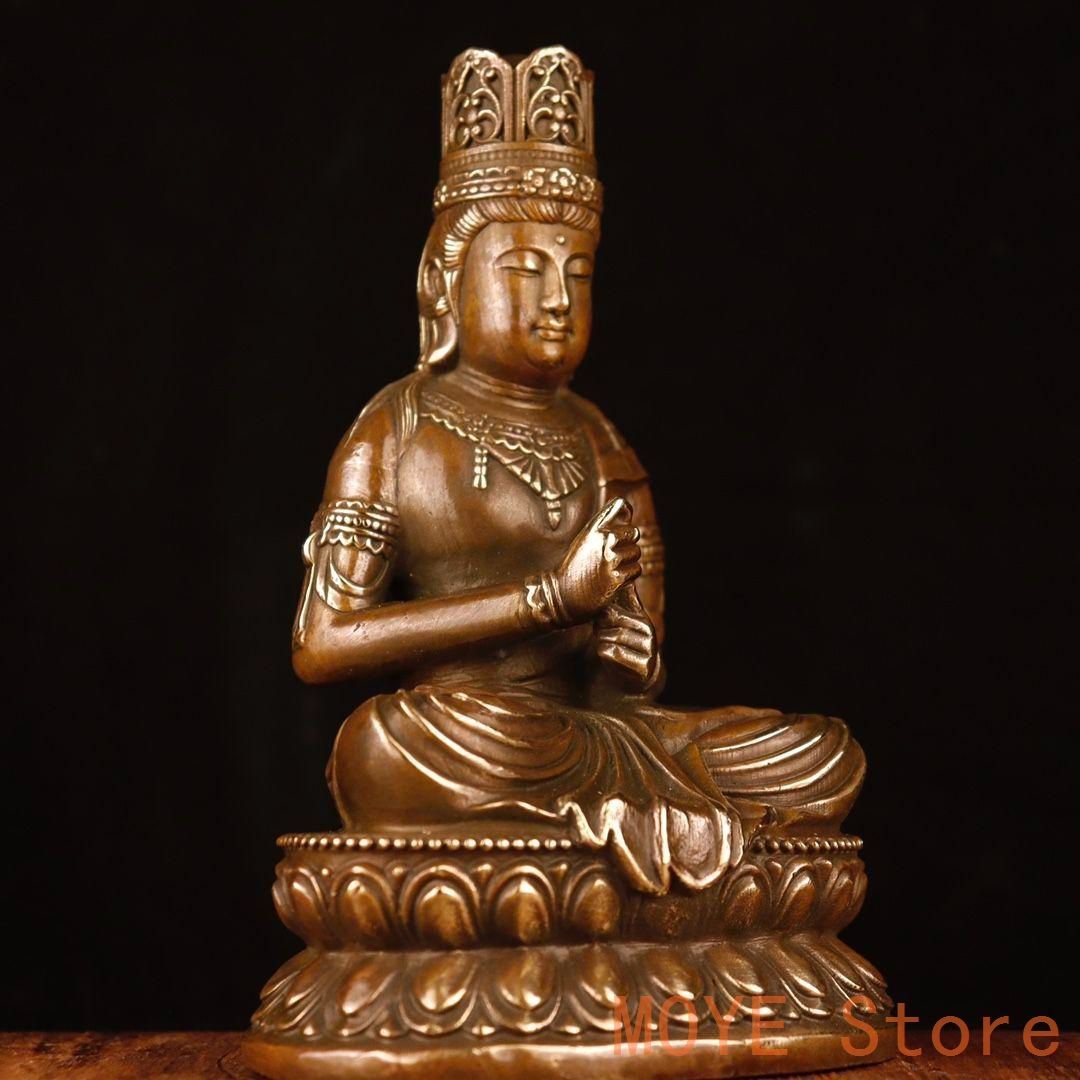 仏教美術 黄楊木精彫 精密細工 木彫大日如来仏像 ハンドメイド
